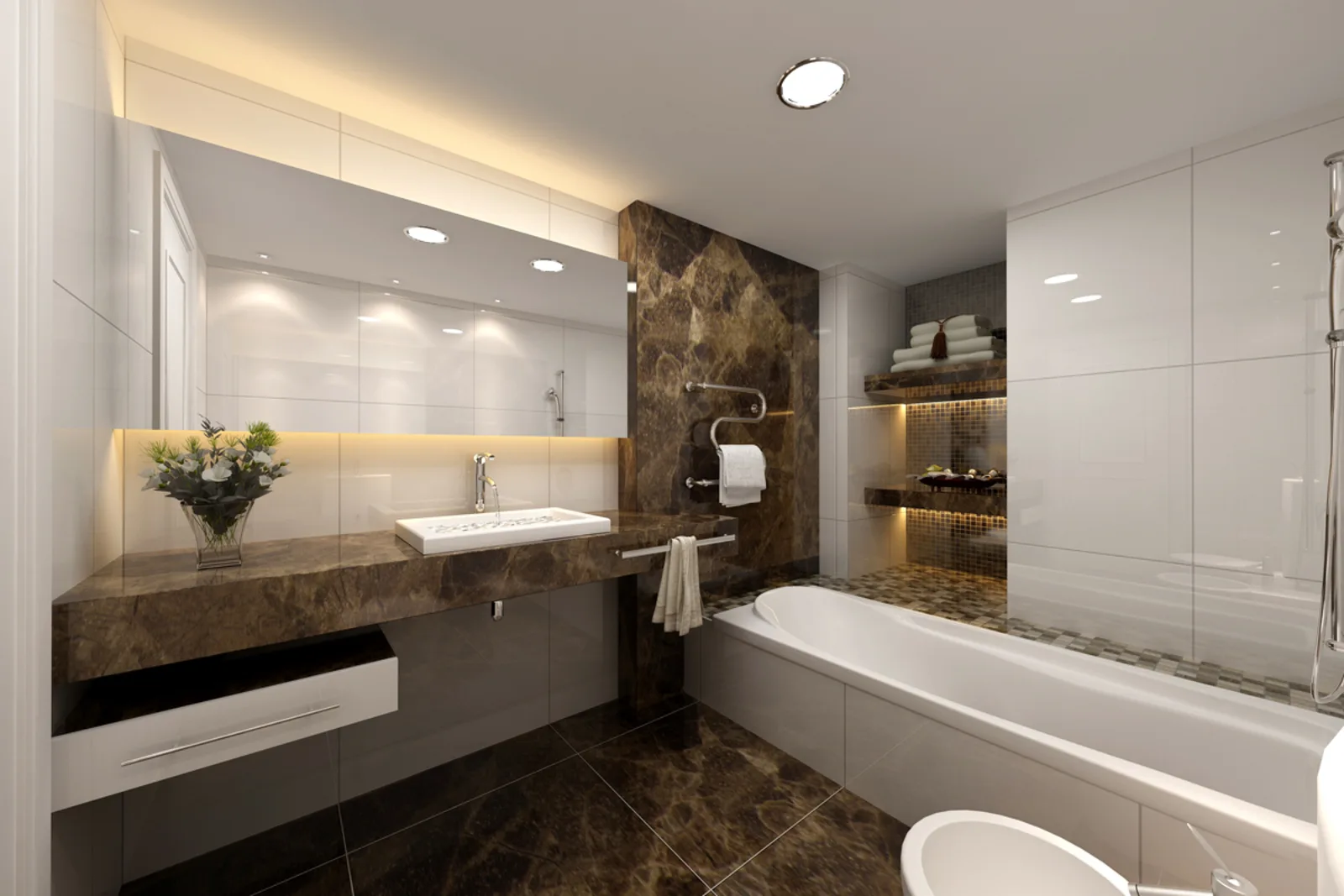 Bagno in marmo e pietra naturale · Marmi di Carrara · lavoro 16