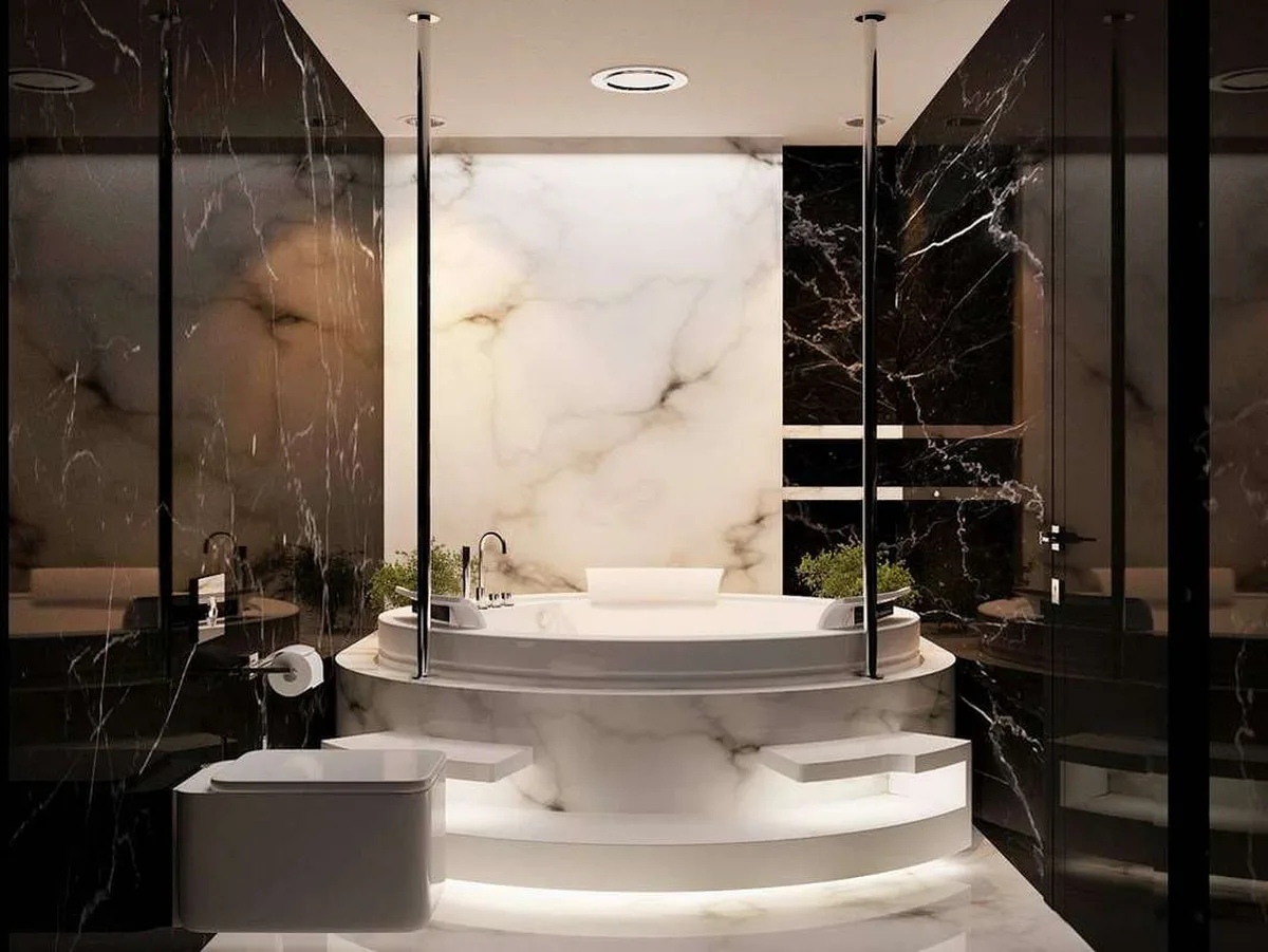Bagno in marmo e pietra naturale · Marmi di Carrara · lavoro 32