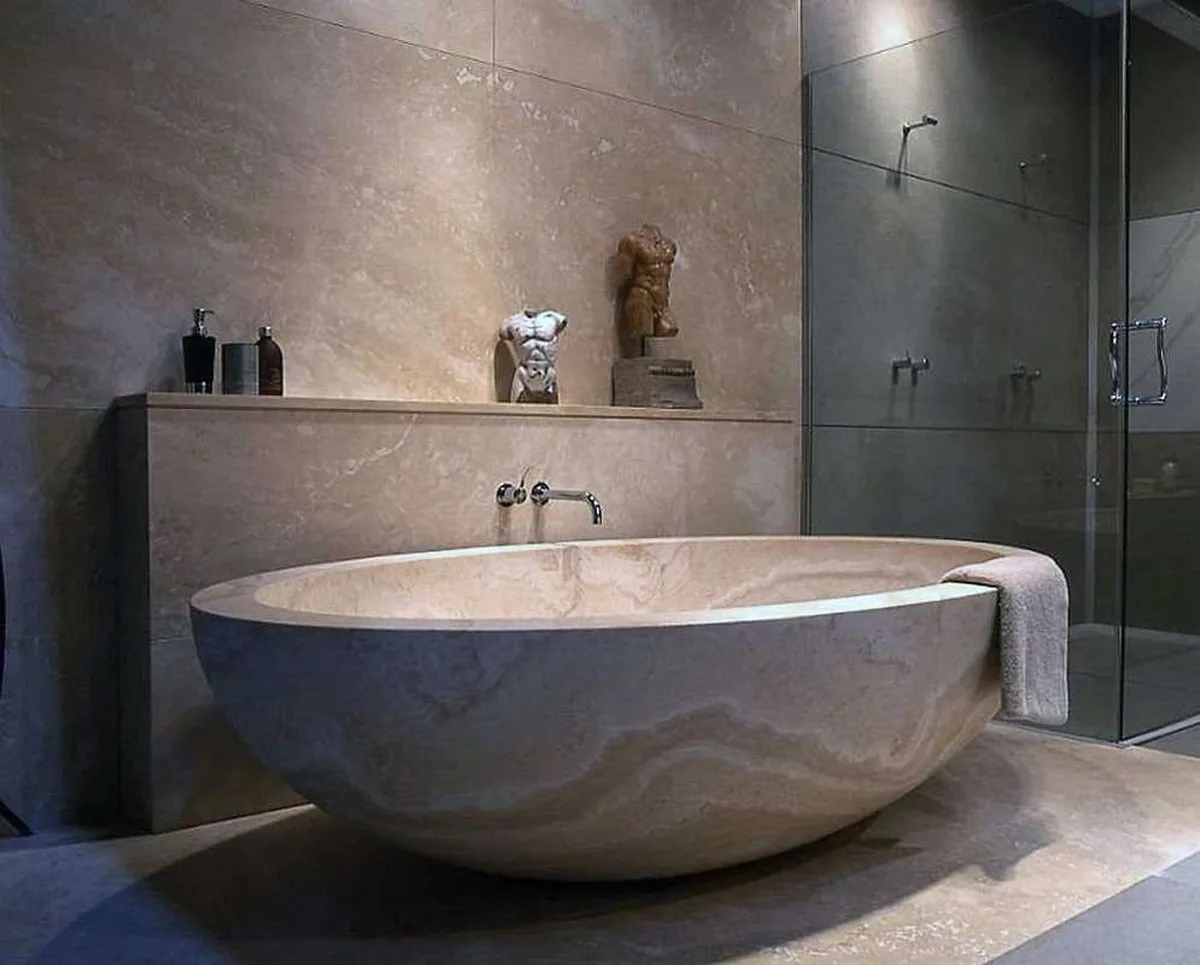 Bagni in marmo e pietra naturale · Marmi di Carrara · progetto 15